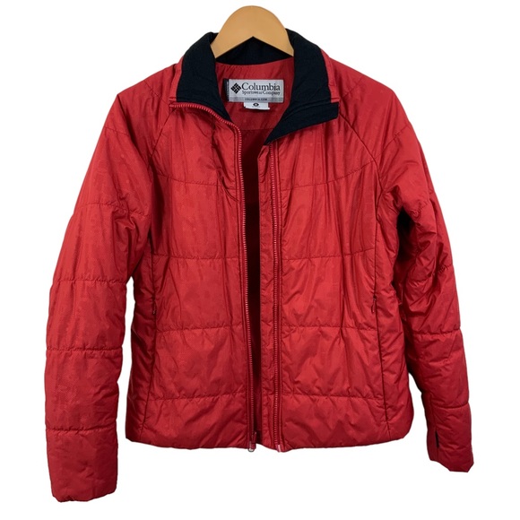 COLUMBIA PufferJacker Titanium Interchange Red Omni Shield Size M Red Jacket L8 - Picture 2 of 10
